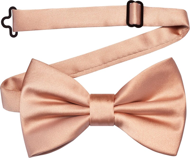 Branduce Solid Color Pre-tied Bow Tie and Pocket Square Lapel Pin Set for Men - Image 3